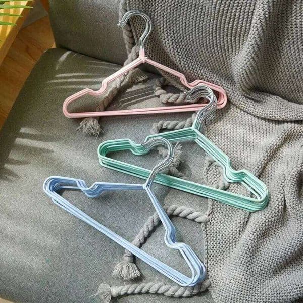 10pcs Baby Non-slip Rubber Coating Kids Clothes Metal Infant Hangers for Toddler Coat Pant Closet Organization 26W0225