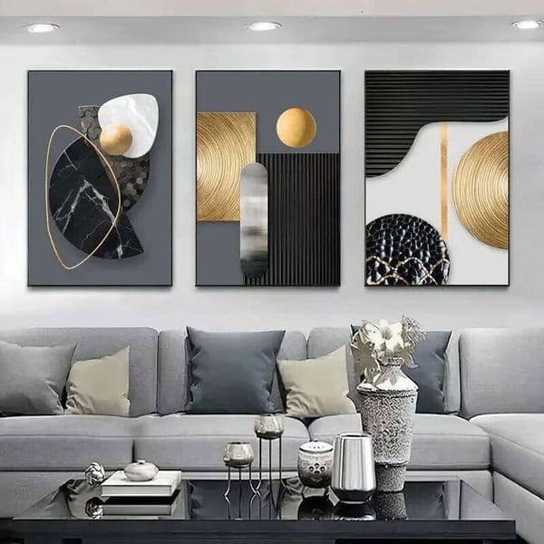 3pcs Canvas Poster Abstract Geometry Beautiful Marble Art Simple Design Decoration Gift for Friend Living Room Bedroom Decor 26H0225