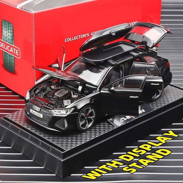 Plane 1:32 slot car Rs6 Model Car, Black Edition: Customized Kids Realistic Simulation, Diecast Metal, Perfect Gift For Boys 26M0225 Car Track