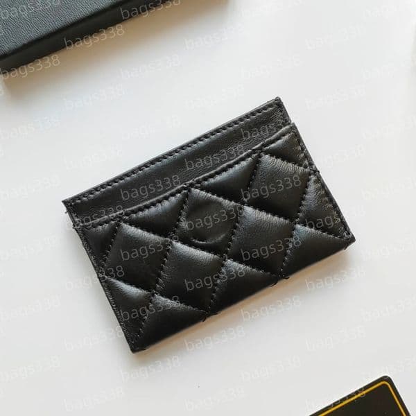 Mirror quality luxury bag genuine leather designer wallet classic card holder elegant women secure credit caviar compact purses carrying pouch vintage pebble