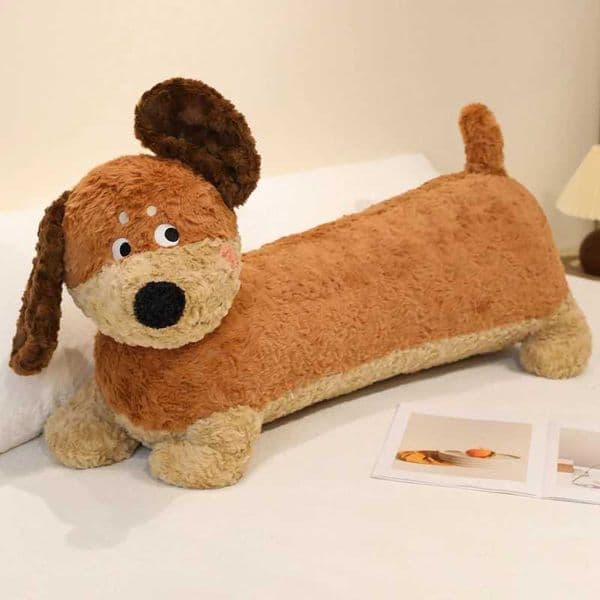 80/100cm Long strip dog Plush Doll Cute Dachshund Children Soothing Doll Realistic Pet Dog Series Plush Stuffed Toy Kids Gift X260225