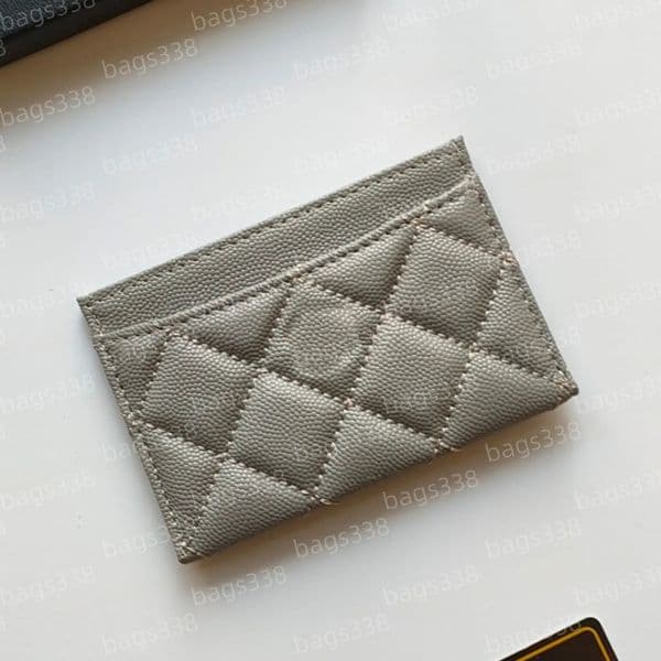 High quality classic card holder wallet luxury designer elegant women leather secure credit slots caviar compact purses passport organizer solid carrying check