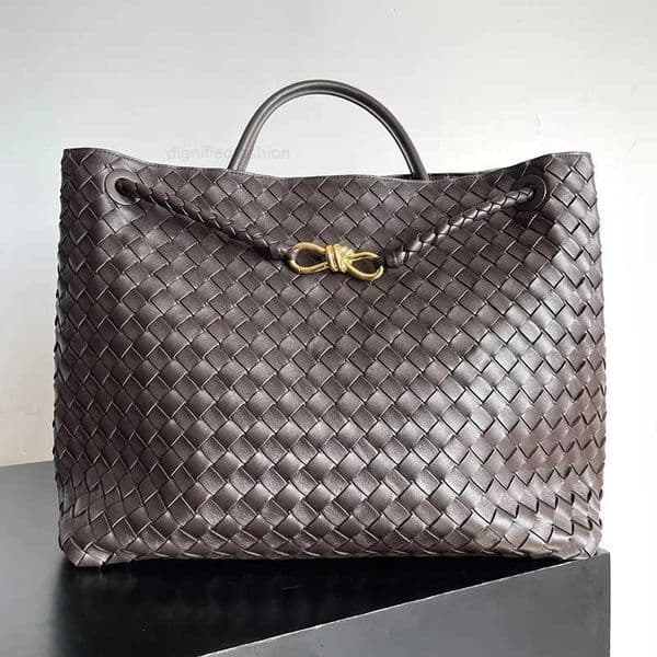 Totes Designer Knitted Woven Tote Treatment Bag Large Brown Suede Tote Bag Crocodile Leather Summer Style