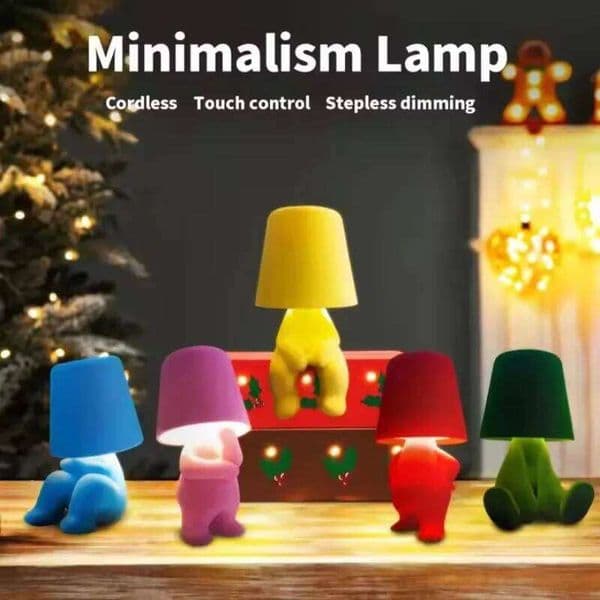 Thinker Flocking Bedroom Resin Rechargeable Table Lamp Night Light Desktop Decorative Ornament Cute Minimalism Lights H260224