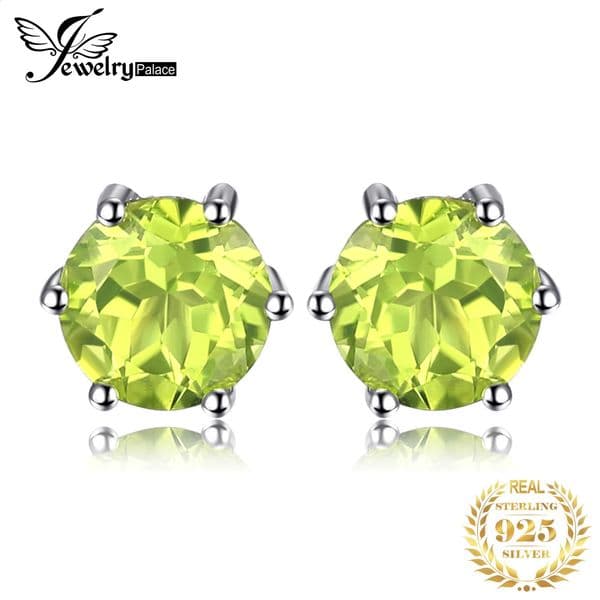 Jewelry Genuine Peridot Blue Topaz Amethyst Citrine Garnet 925 Sterling Silver Stud Earrings for Women Colorful Gemstone 260205
