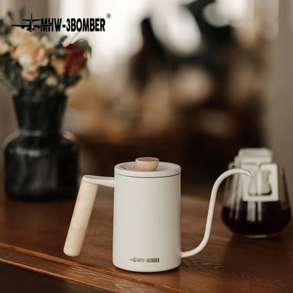 MHW3BOMBER Pour Over Coffee Kettle 400ml600ml Stainless Steel Gooseneck Tea Water Pot Chic Cafe Barista Kitchen Accessories 260202