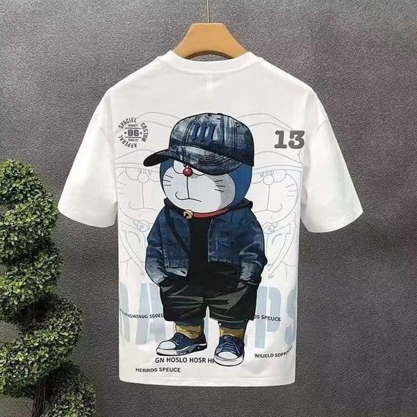 2026 New Design Dingtang Cat Japanese Style Summer Cartoon Short-sleeved T-shirt - Luxury Fashion Brand Trendy T-shirt, Men's Lightweight Basic Shirt