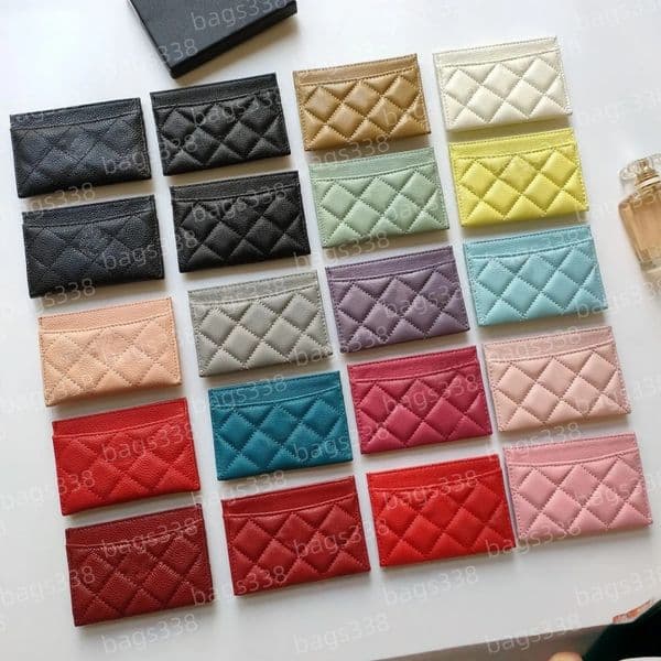 Designer wallet card holder luxury grained smooth genuine caviar women leather credit fashion casual shopping purses coin pocket small quality classic passport