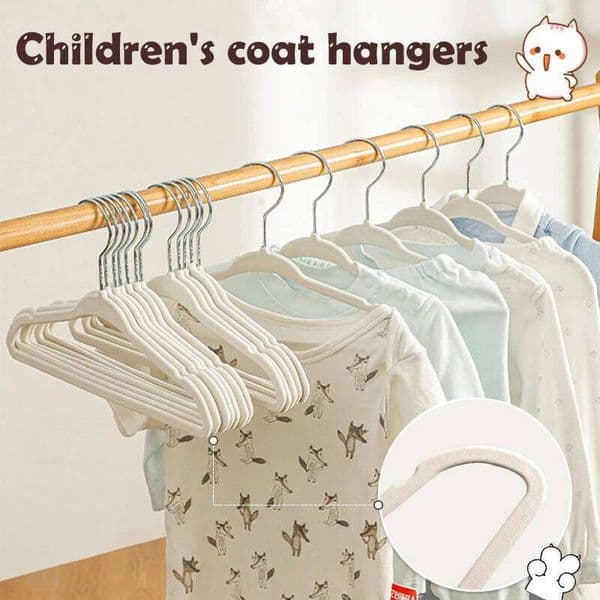 10/20pcs Velvet Non-Slip Rotin Baby Hangers Portable Children Closet Organizer Drying Clothes Space Saving 26W0225
