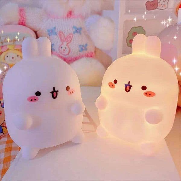 Rabbit Bedhead Bedroom LED Small Table Non Plug In Floor Stand Creative Atmosphere Night Light Decoration H260224