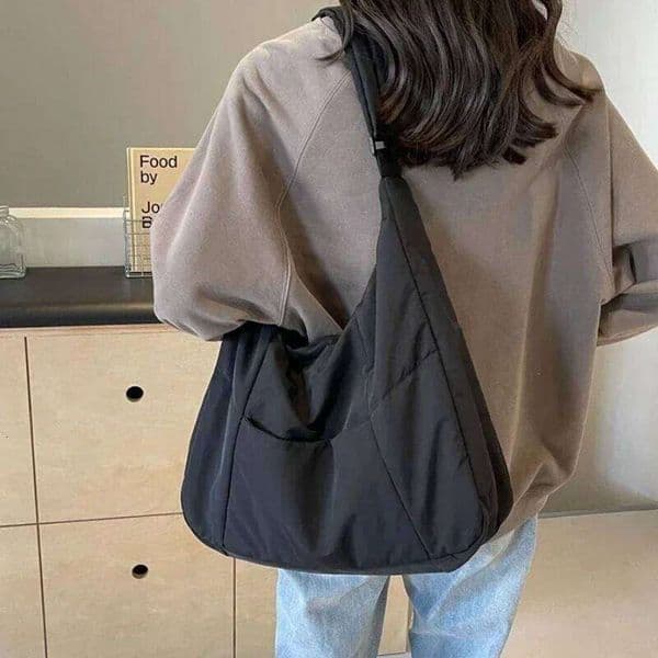 Trendy Women's Soft Cloth Shoulder Bag Solid Color Student 2026 Spring Y2k Casual Style Big Handbags Crossbody Bags for Women Z260225