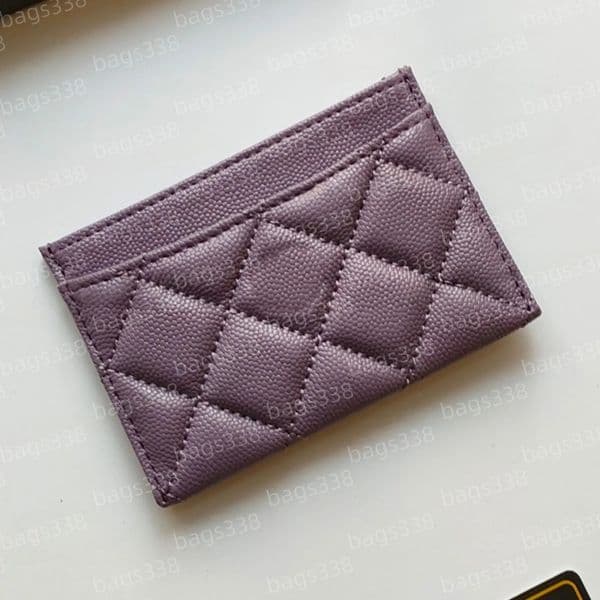 Elegant designer women leather wallet secure credit card caviar holder compact purses luxury passport organizer carrying check metal hardware vintage pebble