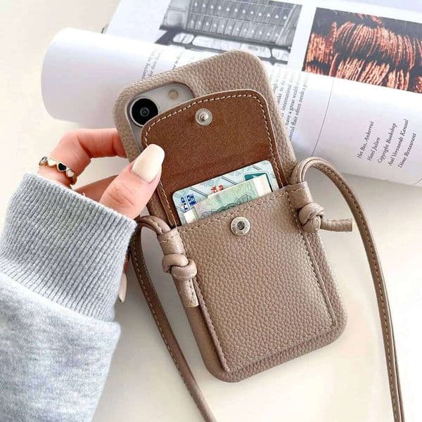 Crossbody Wallet Phone Case For iPhone 17 Air 16E 16 15 Plus 14 13 12 11 Pro XS Max Leather Card Slot Lanyard Shoulder Strap J260205