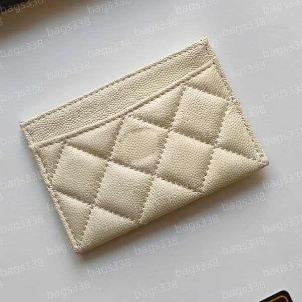 Elegant designer women leather wallet secure credit card slots caviar cardholder purses luxury casual porte carte quality classic grained smooth passport solid