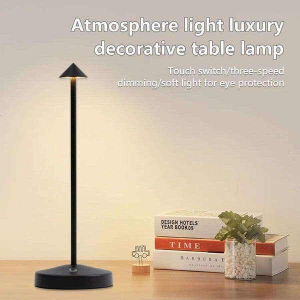 LED Table Rechargeable Touch Sensor Cordless Desk Lamp 3 Colors Bedside Creative Ambient Bar Room Decor Night Light H260224
