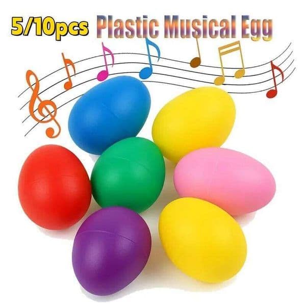 Plastic Egg Shakers Percussion Musical Maracas Easter Eggs for Music Learning DIY Painting Birthday Gifts 26Y0226