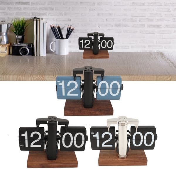 Vintage Automatic Flip Mechanical Clock Battery Powered Flip Desktop Clock Vintage Flip Clock for Home Office Room Decoration 260203ww