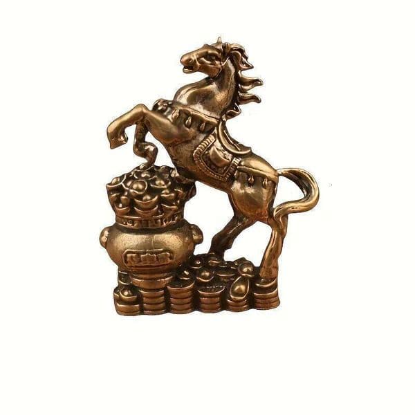 Vintage Brass Running Horse Statue For Wealth & Success Feng Shui Lucky Animal Figurine Office Desk Decor Metal Art Gift 26Y0226