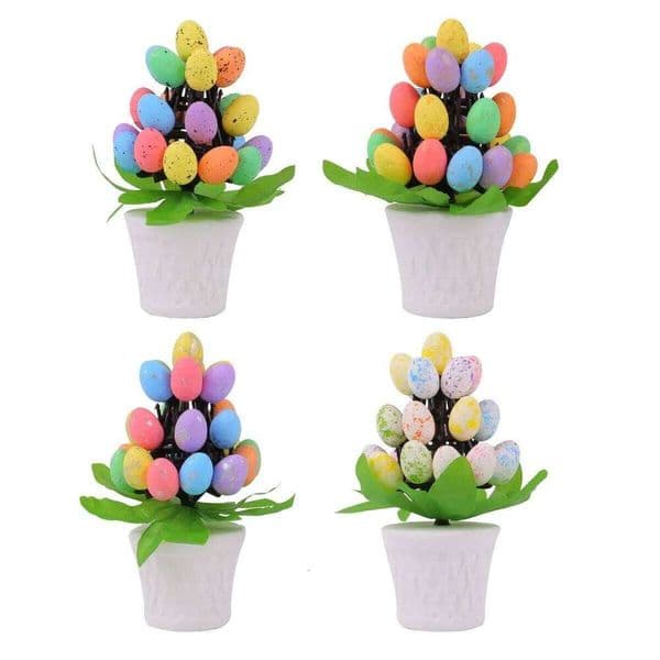Colorful Eggs Artificial Plant Bonsai Creative Speckled Egg Flower Pot Spring Festival 2025 Happy Easter Day Home Decor 26W0226