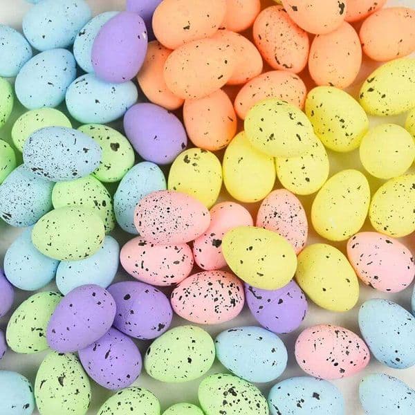 20/50Pcs Foam Happy Decorations Painted Bird Pigeon Eggs DIY Craft Kids Gift Favor Home Decor Easter Party 26W0226
