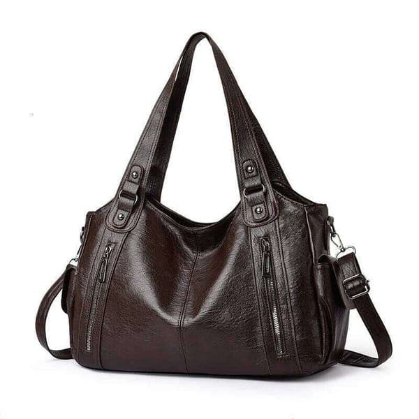 Pu shoulder bag fashionable temperament zipper opening design daily commuter handbag H260225