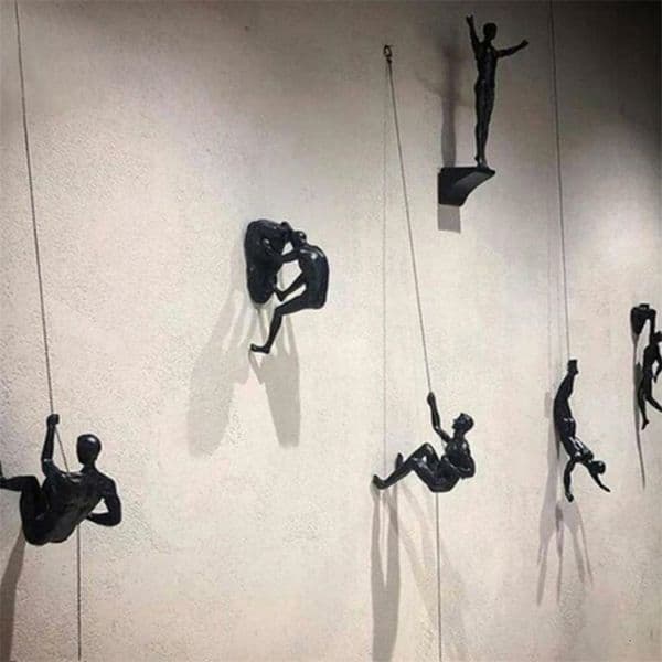 Climbing Athlete Man Art Sports Wall Hanging Ornaments Home Figures Miniatures Rock Climbing Man Resin Sculptures Statue 260128ww
