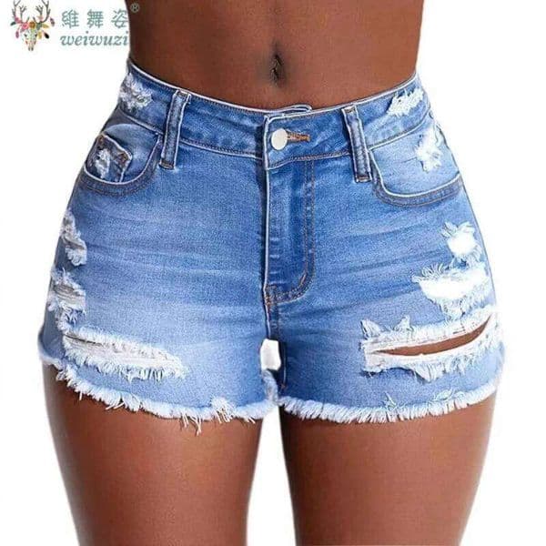 Harajuku Y2K Women's Denim Casual Vintage A-Line Slim Ripped JEANS Summer High Waist Pants Girls Party Jean Shorts H260226