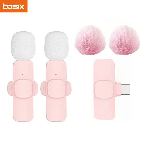 Wireless Lavalier Microphone for Type-C Smartphones mini Mic for Vlogging TikTok Videos Microphones Audio Recording 260203