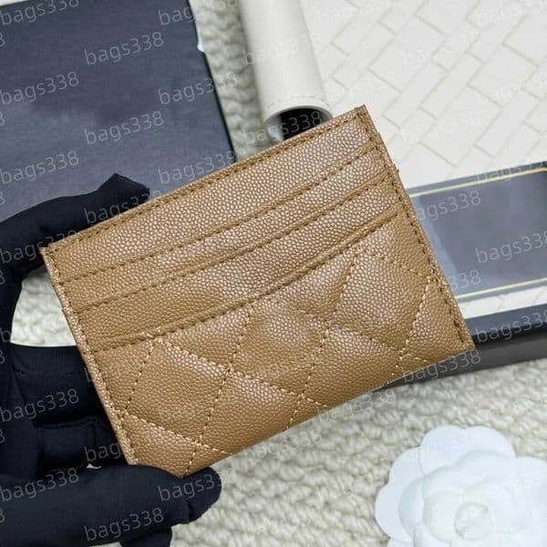 Card holder women wallet designer purses handbag genuine leather mini branded bags brand quality coin elegant secure credit slots caviar compact casual passport