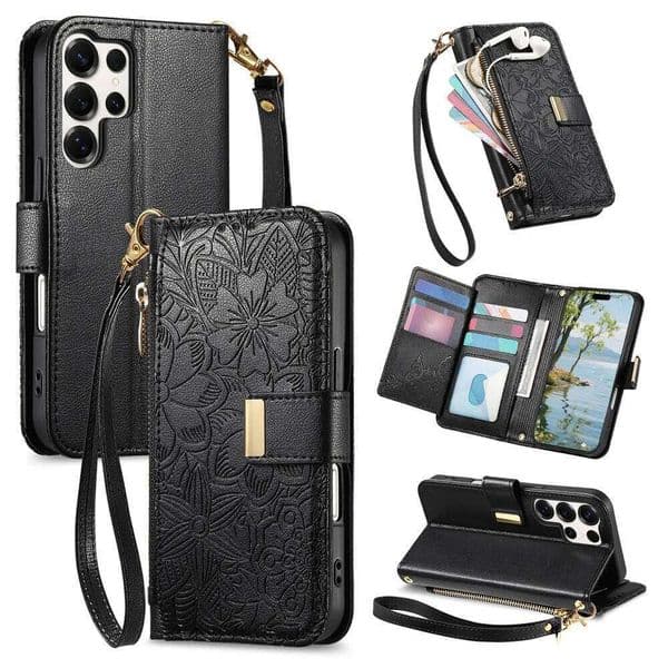 Wrist Strap Wallet Card Slot Phone Case For Samsung Galaxy S25 Edge S23 Ultra S24 FE A07 A16 A26 A56 A36 A55 A35 A25 A15 A05 5G J260205