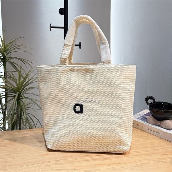 Summer Straw Tote Bag Beach Bags Designer Handbag Woman Evening Bags Medium Open Shopping Totes Women Handbags