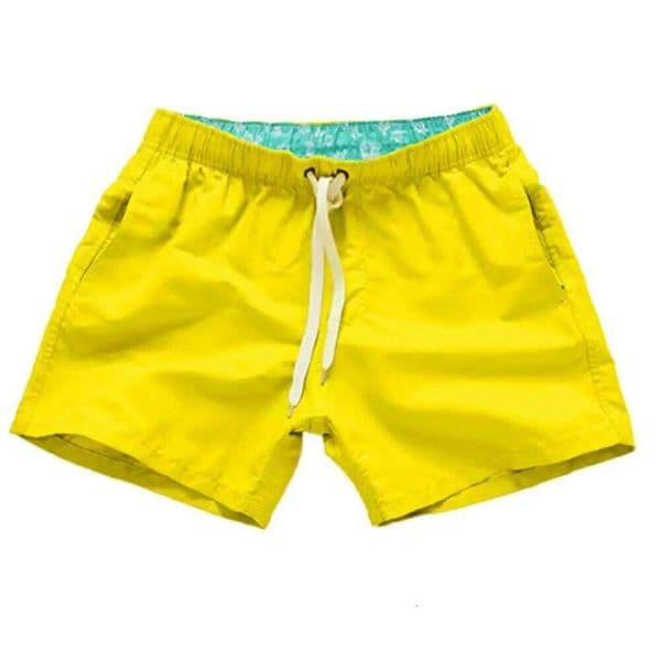 Casual Solid Color Summer Beach Shorts Pants Men Drawstring Swimming Trunks Quick Dry Mens Board Swimsuits H260226
