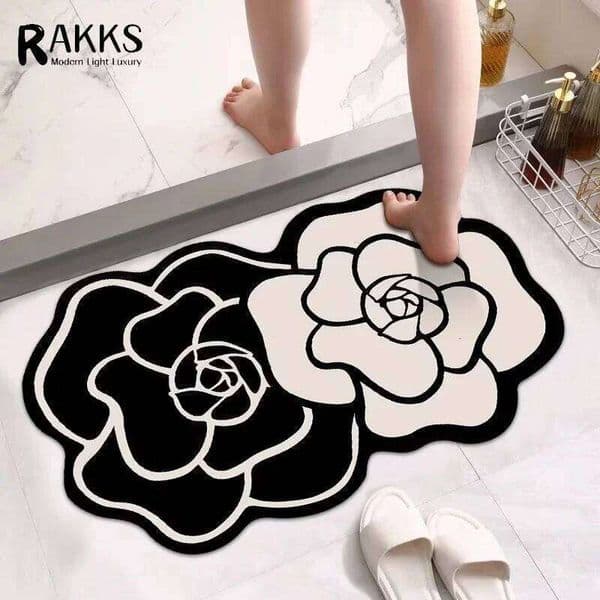 RAKKS Home Carpet Rug Diatom Mud Bath Super Absorbent Bathroom Rug, Quick Dry Floor Mat for Wet Area, Easy Clean 26Y0212