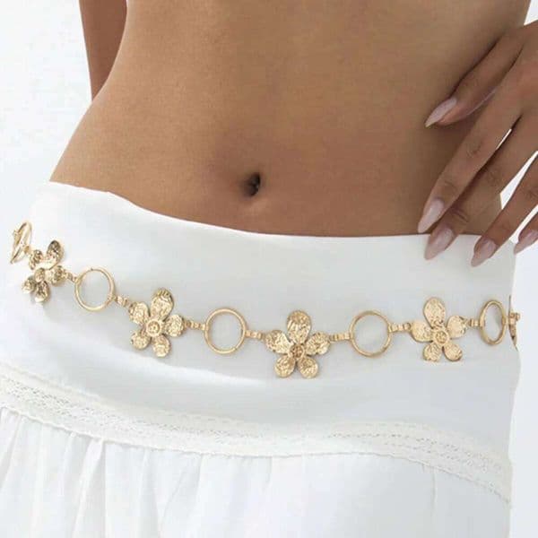 Ingemark 2 Styles Creative Exquisite Metal Flower Jeans Dress Waist for Women Summer Bikini Sexy Belly Chain Charm Jewelry Y260226