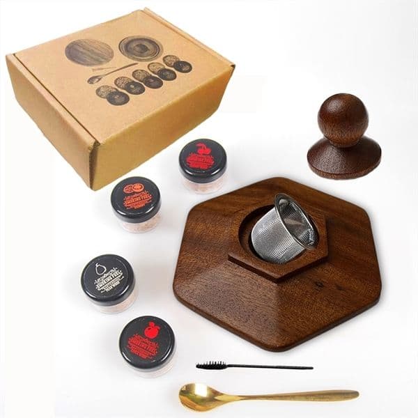 Glass Top Smoker Cocktail Smoker Kit With 4PCS Wood Chips Bartender Accessories For Whiskey Drinks Smoking Gift Kit for Men 260203ww
