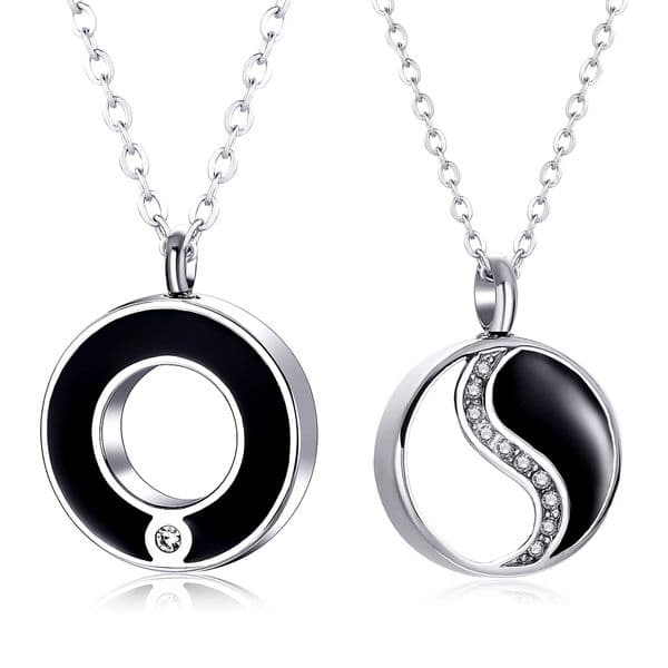 Circle Round Pendant Cremation Jewelry Memorial Ashes Urn Keepsake Yinyang Necklace 260128