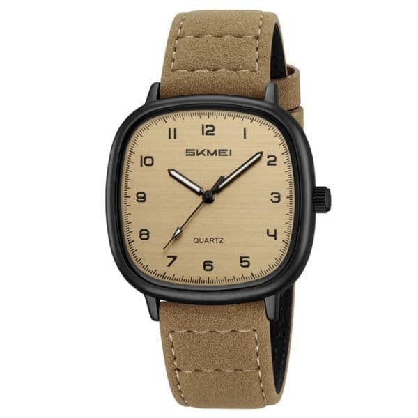 Moment Men's Square Quartz Watch Retro Fashion Simple Student Leather Wristwatch Factory Wholesale Source 39mm