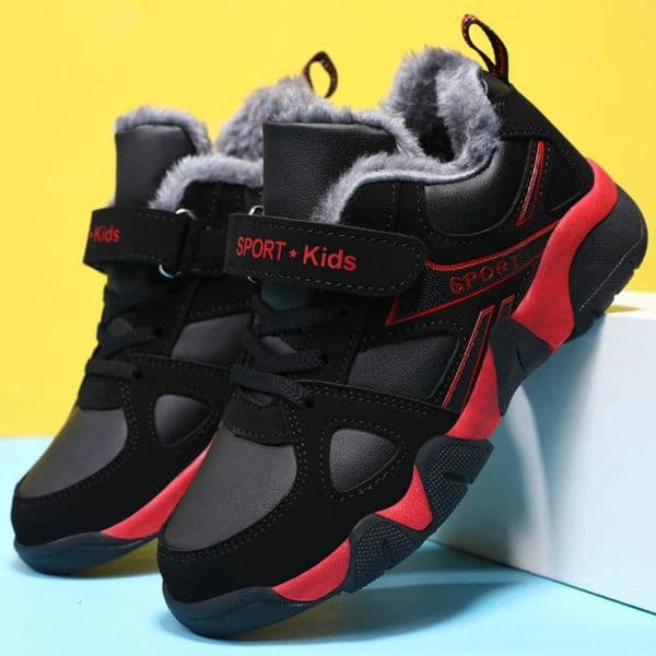 Kids Sneakers Winter Plush Warm Leather Comfortable Tennis Shoes Casual Outdoor Sports Comfortable Tennis Shoes for Children 260203BJ