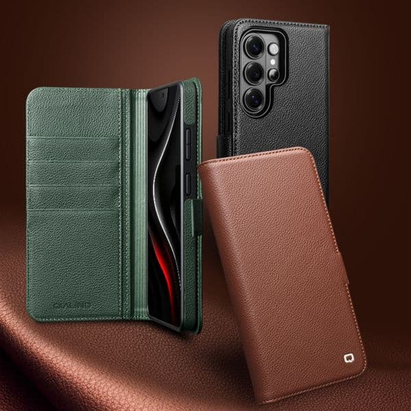 Genuine Cowhide Leather 2-in-1 Magnetic Flip Case For Samsung Galaxy S26 Ultra Card Slot Cover