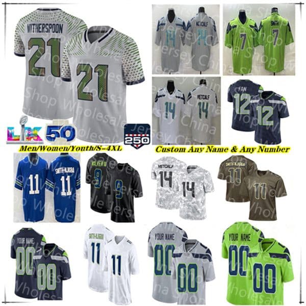 American Football Jersey Sam Darnold Kenneth Walker Zach Charbonnet Jaxon Smith-Njigba Cooper Kupp AJ Barner Ernest Jones Rashid Shaheed Nick Emmanwori Chancellor