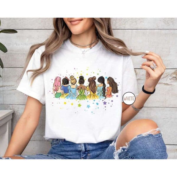Princess Snow White Girl Summer T-Shirt Family Parent-Child Clothing Casual Sports Loose Comfort Short Sleeve Women top H260226