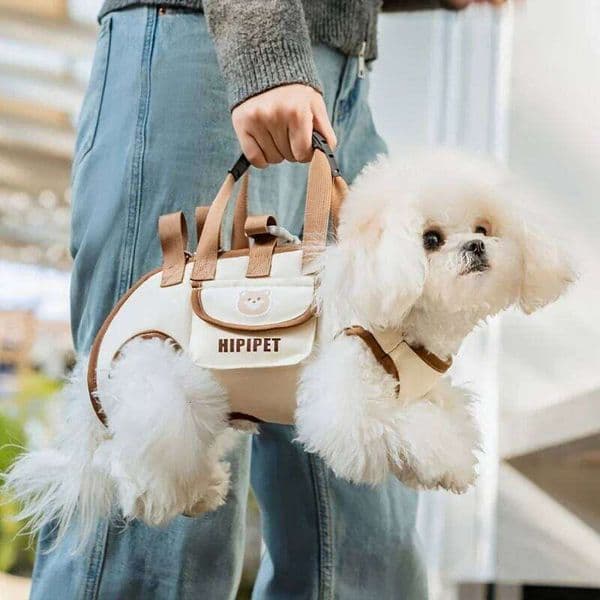 Pets Outdoor Carrying Bag Small Dogs And Medium-Sized Cats With Harnesses Clip Adjustable Shoulder Handheld For Hiking Daily Use Bamubi