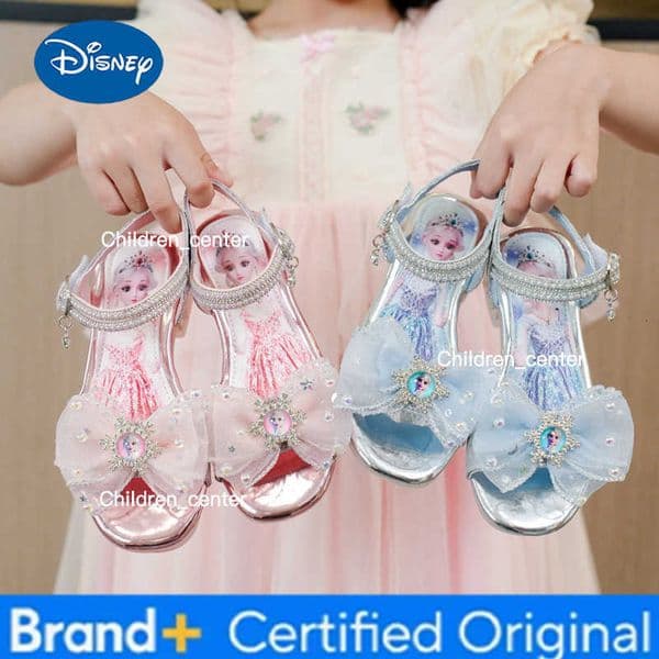 KidsCasual Shoes Sandals Pearl Beach shoes Elsa EVA Summer Shoes For Girls Velcro Anti-slip Blue Pink Shoes Size 26-36 H260226