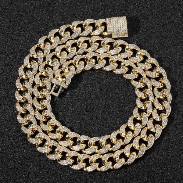 12mm Cuban chain classic style men's personalized hip-hop necklace accessories