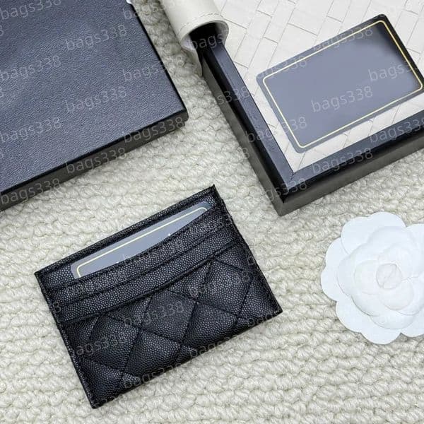 Card holder women wallet designer purses handbag mini bag genuine leather branded bags 10A quality coin secure credit slots caviar compact porte passport organizer