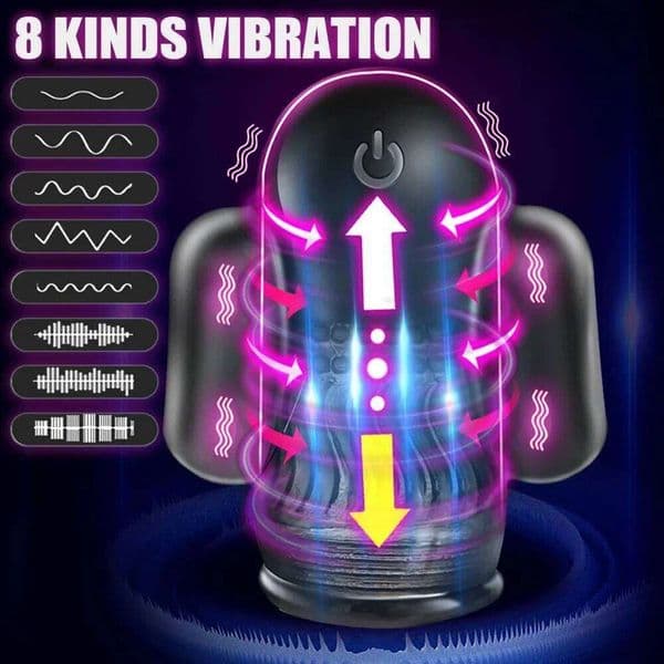 Glans Sucking Vibrator Remote Control Cock Enlarger Pump Delay Lasting Trainer, Fake Vagina Masturbator Male Pleasure Enhancer W260225