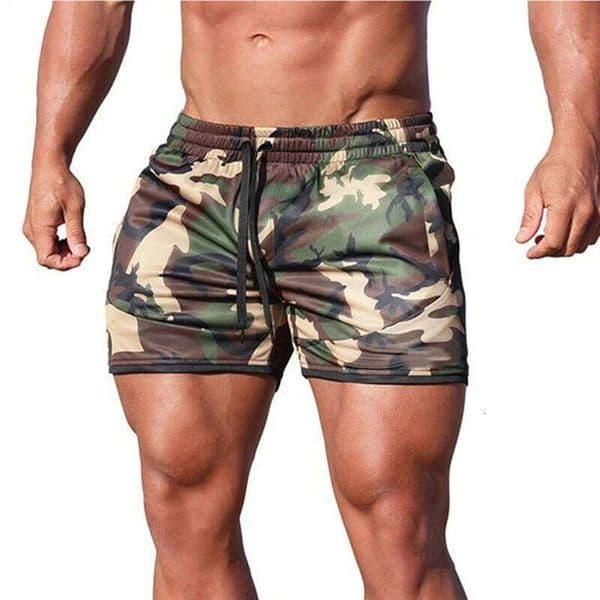 Summer New Fitness Fashion Breathable Quick-Drying Gyms Bodybuilding Joggers Slim Fit Shorts Camouflage Sweatpants H260226