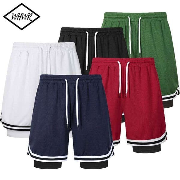 Summer Men's Sports Elastic Waist Basket Training Shorts Fitness Running Breathable Quick Dry Sportswear Bottoms H260226