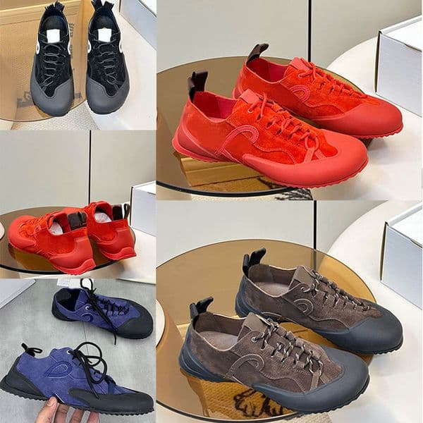Grip Sneaker Calfskin Suede Designer women suede sneakers Distinctive climbing shoe inspired silhouette Rubber sole Women fashionable casual shoes