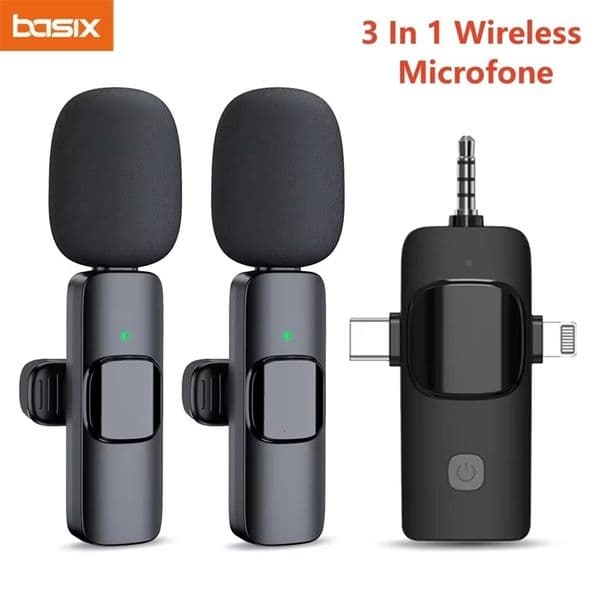 Basix Mini Lavalier Microphone Portable Audio Video Recording Mini Lapel Mic Wireless Microfone for IPhone TypeC ipad Game Phone 260203ww